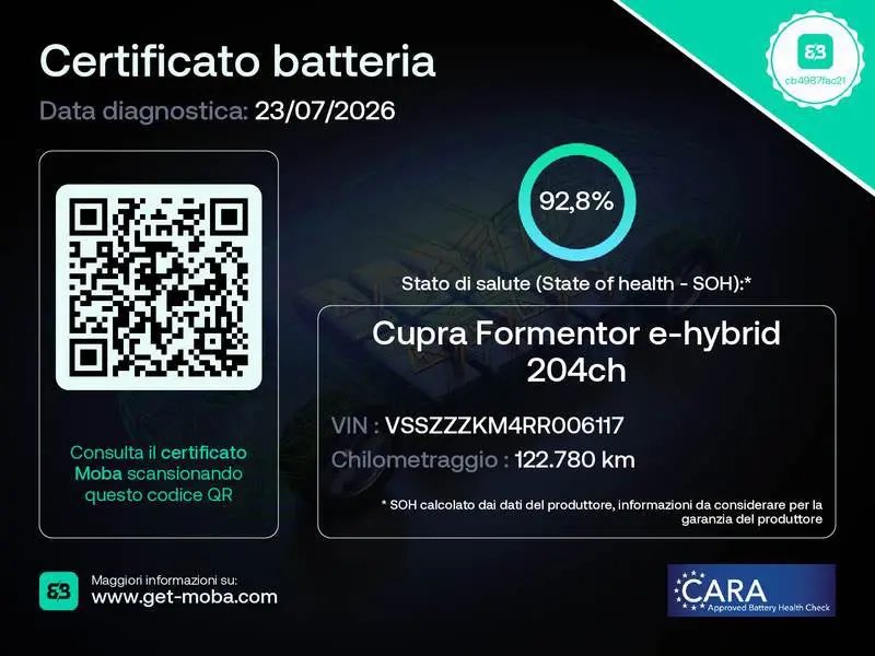 Cupra Formentor 1.4 e-Hybrid DSG 11