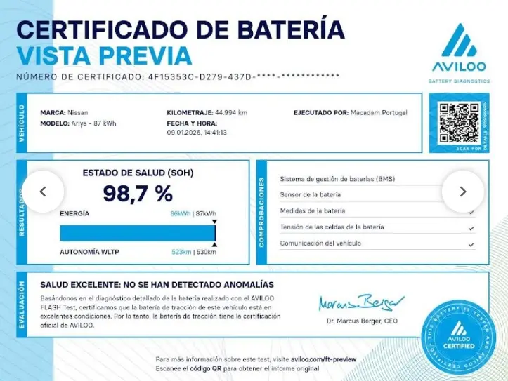 Nissan Ariya 87 kWh Evolve Carr. 22kW 49