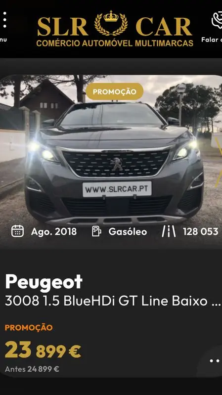 Peugeot 3008 1.5 BlueHDi GT Line Baixo Consumo 1
